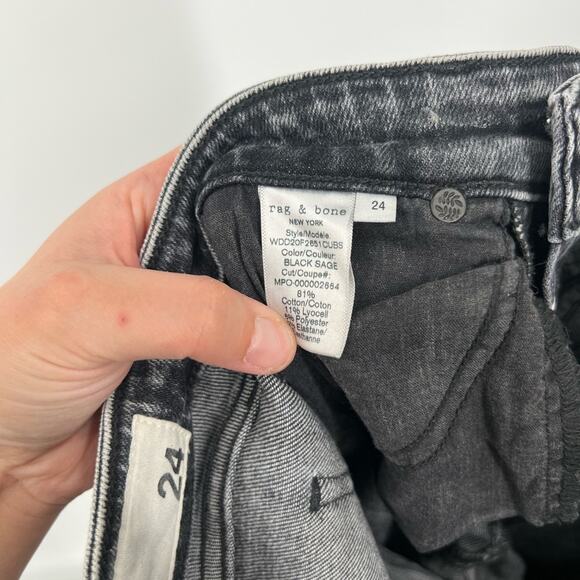 Rag & Bone Cate Mid-Rise Ankle Skinny Jeans in Black Sage - Picture 8 of 8